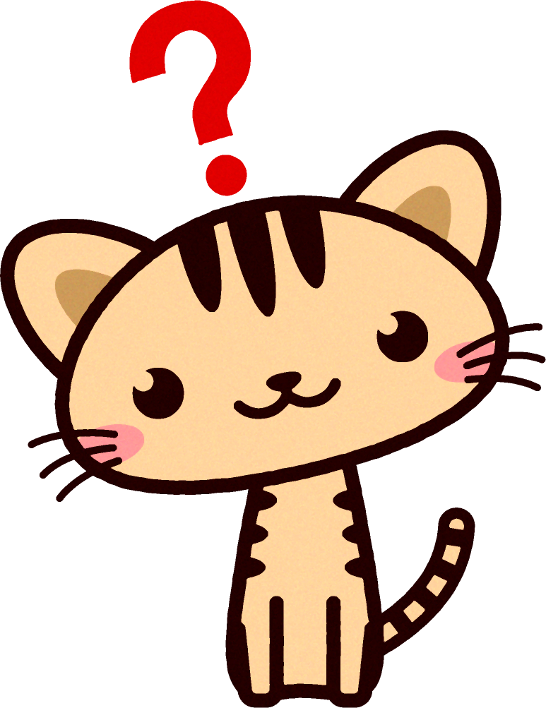 猫イラスト/ハテナマークを浮かべる