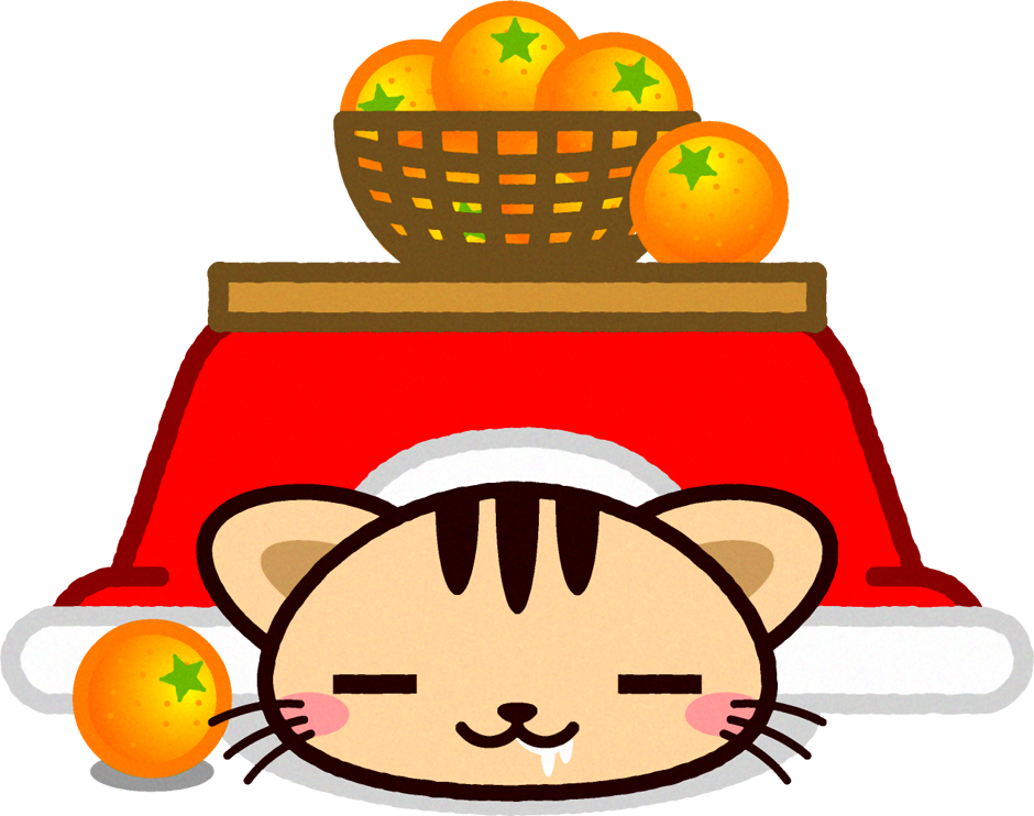 猫イラスト/コタツで寝る