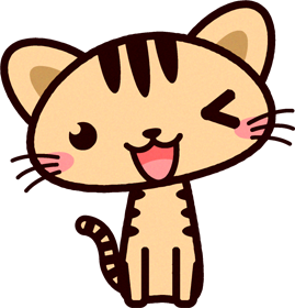 猫イラスト/ウィンクする
