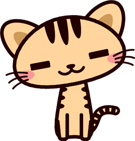 猫イラスト/頭を傾けて目を細める