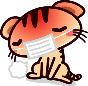 猫イラスト/風邪をひいて辛そう