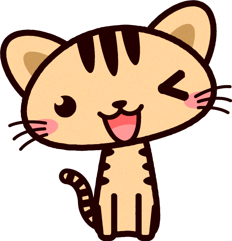 猫イラスト/ウィンクする