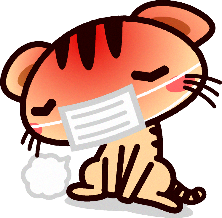 猫イラスト/風邪をひいて辛そう