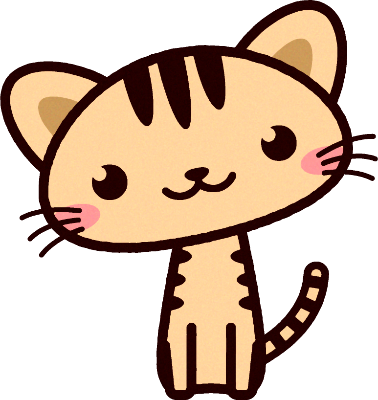 猫イラスト/頭を傾けてこちらを見る