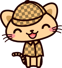 猫の探偵イラスト/笑う