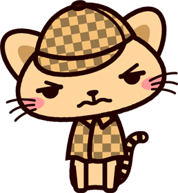 猫の探偵イラスト/何か引っかかる