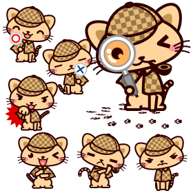 猫の探偵イラスト
