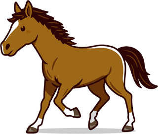 馬/歩くのイラスト