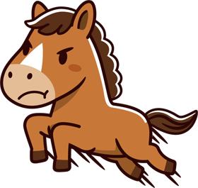 かわいい馬/ジャンプするのイラスト