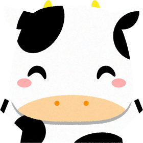 牛のイラスト/喜ぶ