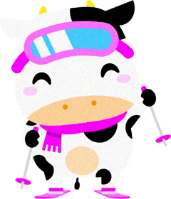 牛のイラスト/スキー