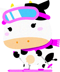 牛のイラスト/スキー3