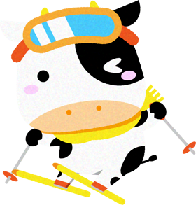 牛のイラスト/スキー4