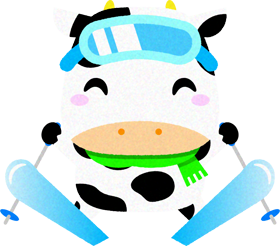 牛のイラスト/スキー5