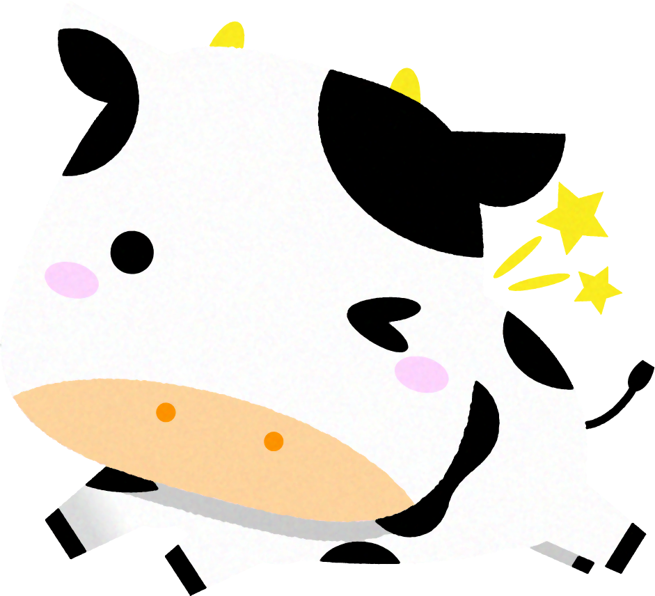 牛のイラスト/ジャンプ