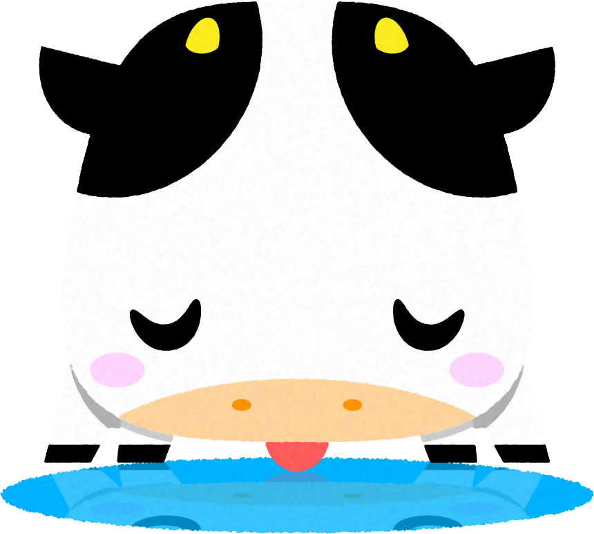 牛のイラスト/水を飲む