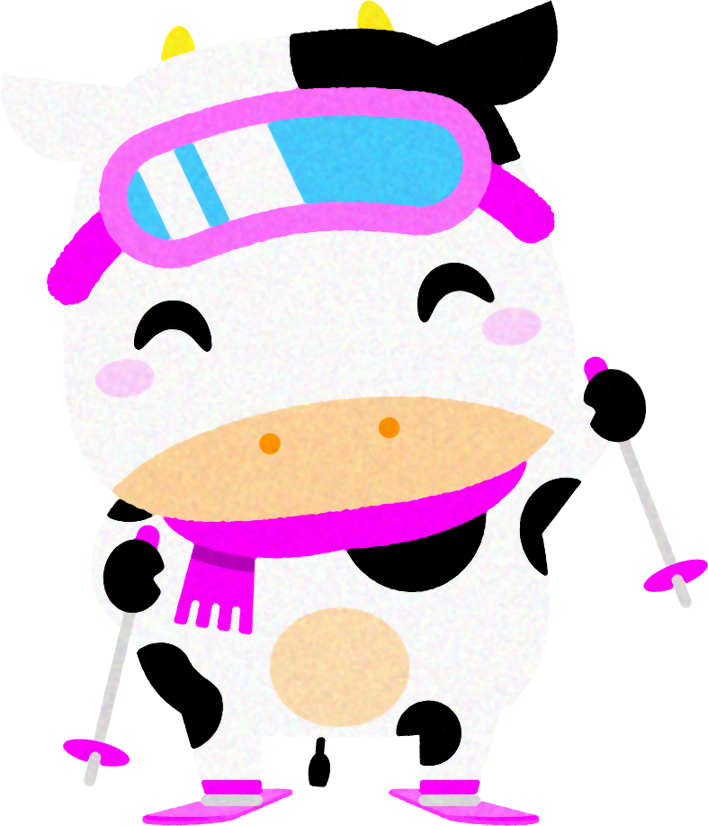 牛のイラスト/スキー