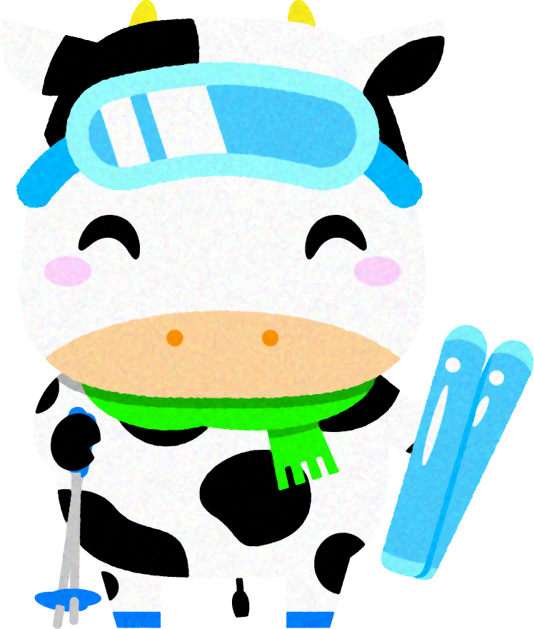 牛のイラスト/スキー2