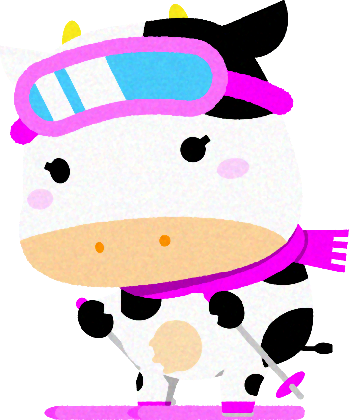 牛のイラスト/スキー3