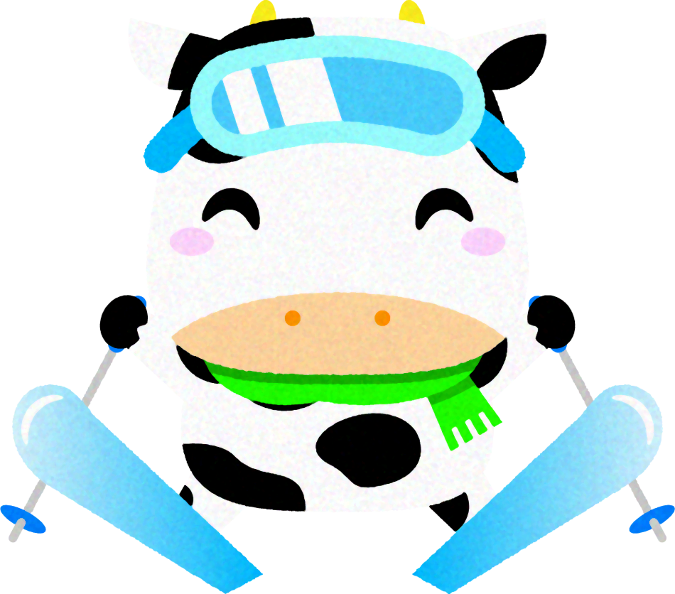 牛のイラスト/スキー5