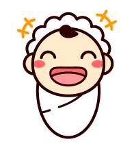 元気に笑う赤ちゃんイラスト