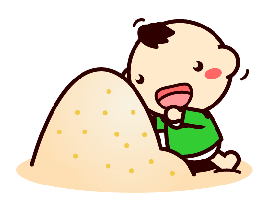 元気に笑う赤ちゃんのイラスト