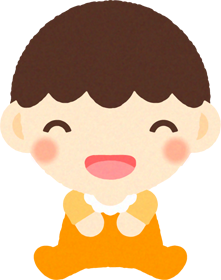赤ちゃんイラスト/男の子_座って笑う