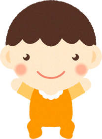 赤ちゃんイラスト/男の子_両手を上げる