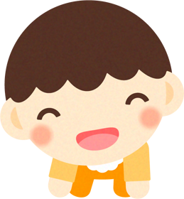 赤ちゃんイラスト/男の子_四つん這いでニッコリ