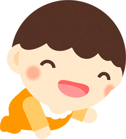 赤ちゃんイラスト/男の子_笑いながらハイハイ