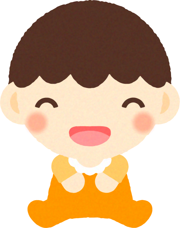 赤ちゃんイラスト/男の子_座って笑う