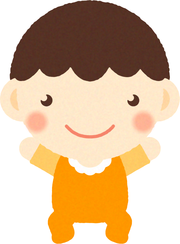 赤ちゃんイラスト/男の子_両手を上げる