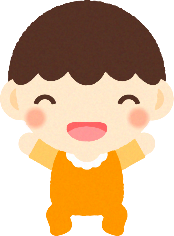 赤ちゃんイラスト/男の子_両手を上げて笑う