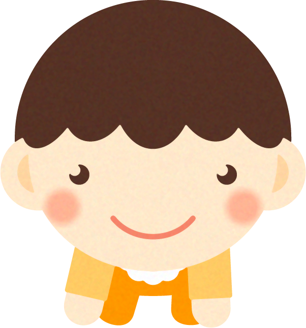 赤ちゃんイラスト/男の子_四つん這い