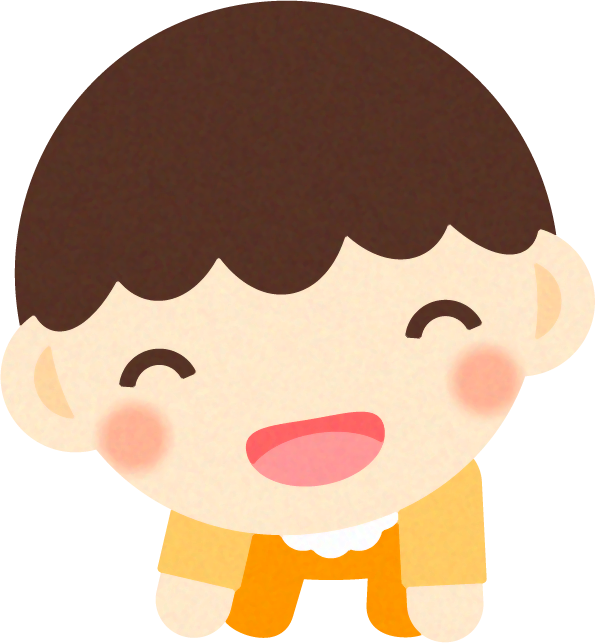 赤ちゃんイラスト/男の子_四つん這いでニッコリ