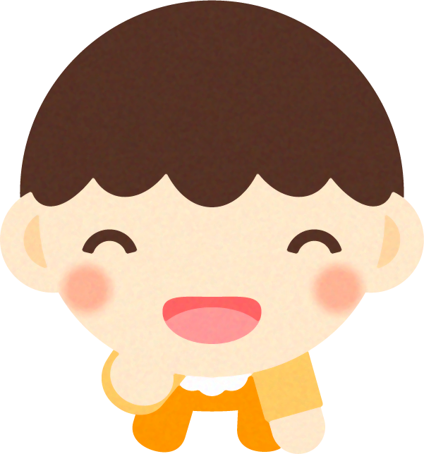 赤ちゃんイラスト/男の子_右手を伸ばしている