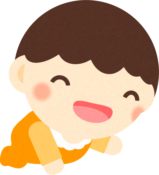 赤ちゃんイラスト/男の子_笑いながらハイハイ
