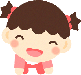 赤ちゃんイラスト/女の子_四つん這いでニッコリ