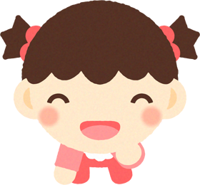 赤ちゃんイラスト/女の子_右手を伸ばしている