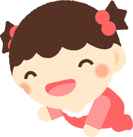 赤ちゃんイラスト/女の子_笑いながらハイハイ