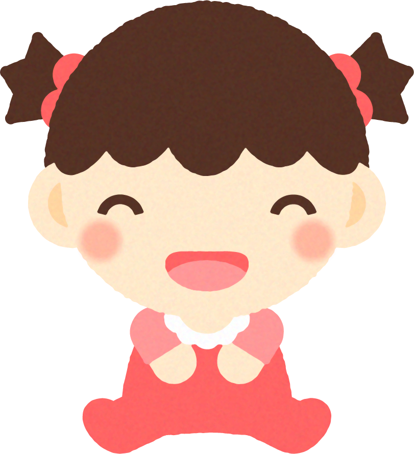 赤ちゃんイラスト/女の子_座って笑う