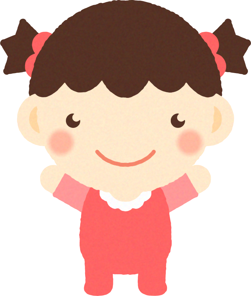 赤ちゃんイラスト/女の子_立つ