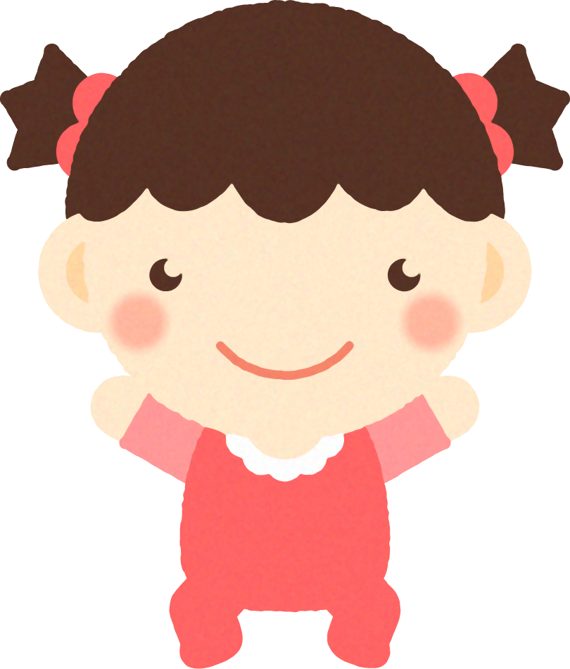 赤ちゃんイラスト/女の子_両手を上げる