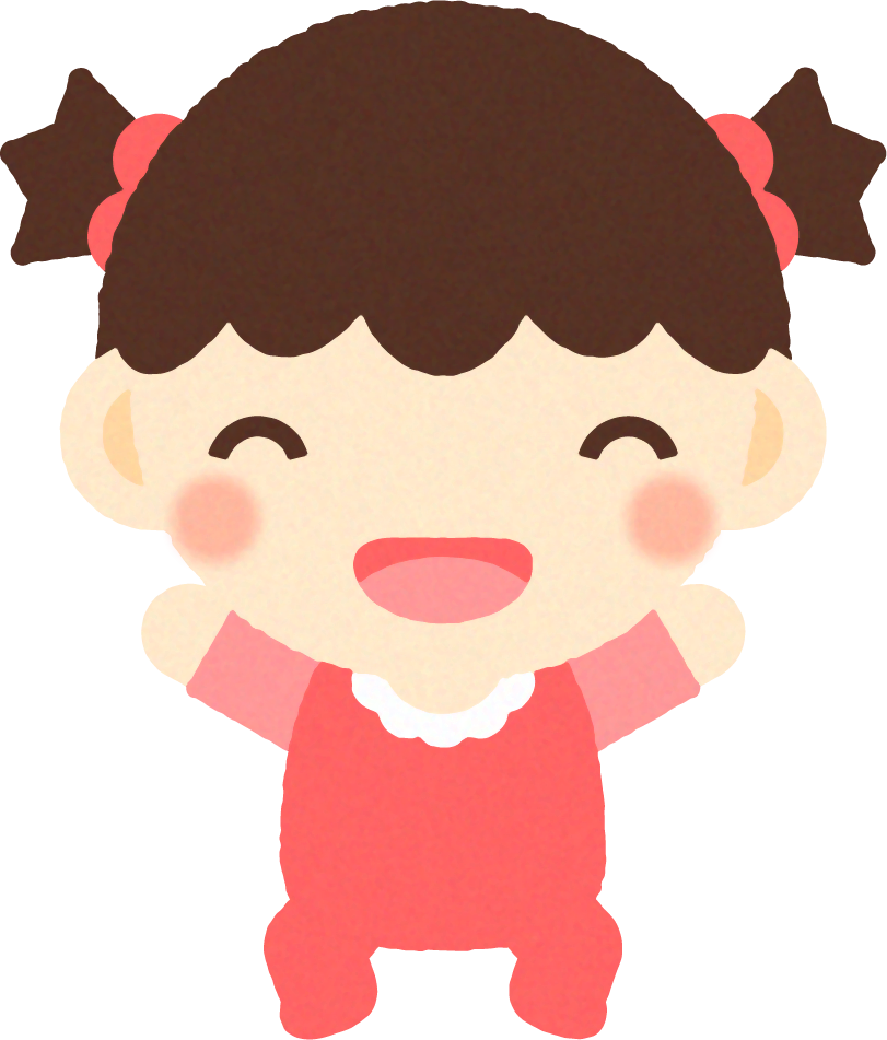 赤ちゃんイラスト/女の子_両手を上げて笑う
