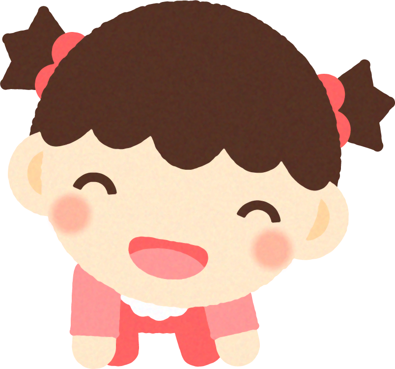 赤ちゃんイラスト/女の子_四つん這いでニッコリ