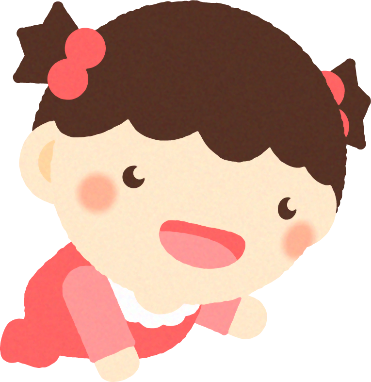 赤ちゃんイラスト/女の子_手を伸ばしている