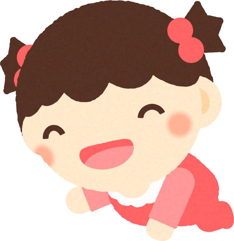 赤ちゃんイラスト/女の子_笑いながらハイハイ