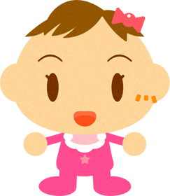 かわいい赤ちゃんイラスト/女の子_立つ