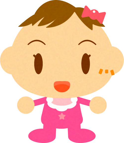 かわいいかわいい赤ちゃんイラスト/女の子_立つ