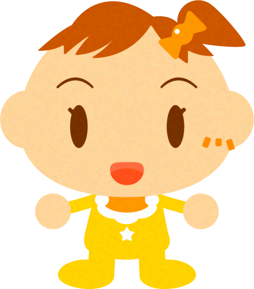 かわいいかわいい赤ちゃんイラスト/女の子_立つ2